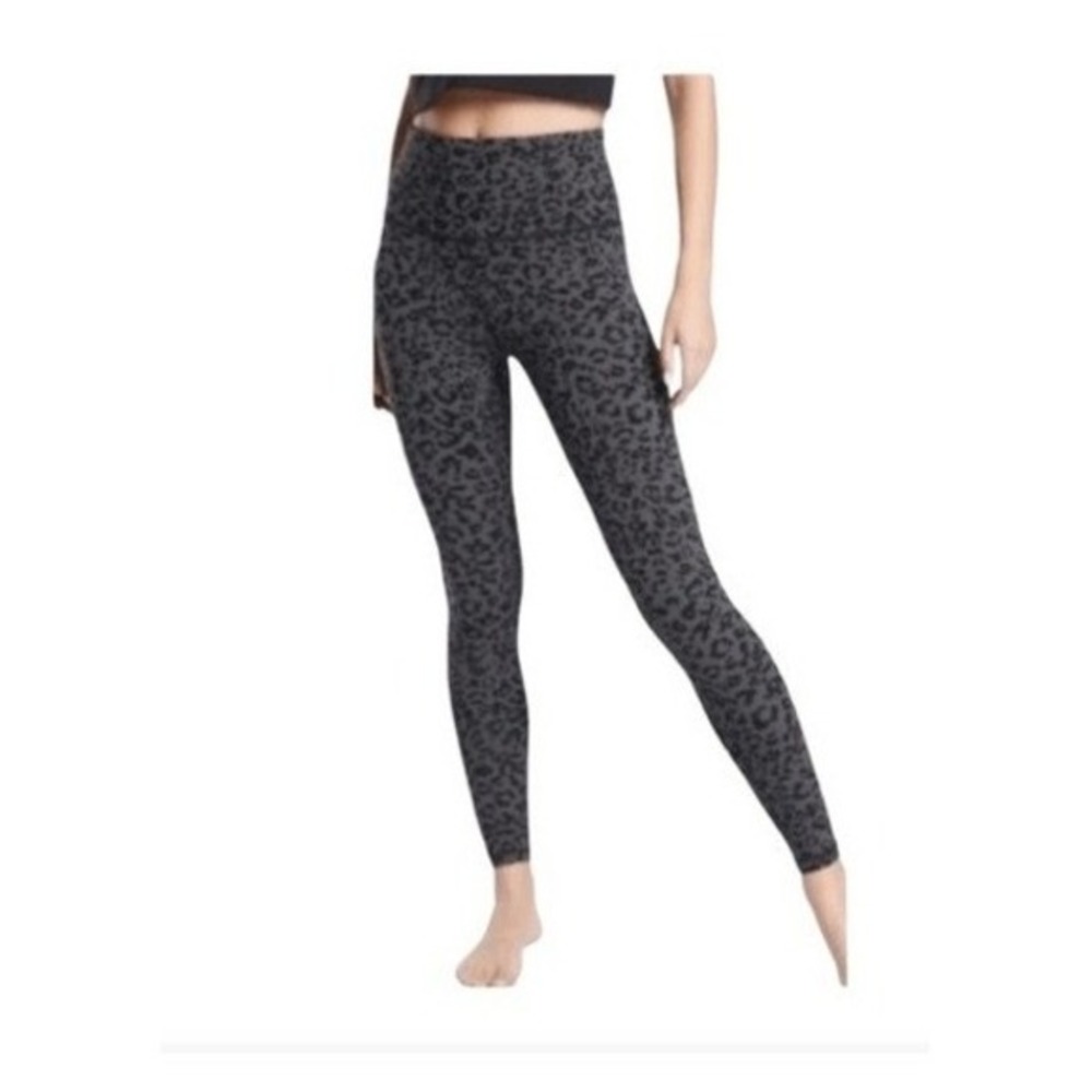Athleta Elation Leopard Print Ultra High Rise Tight Leggings Black Grey Powervit